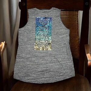 PINK Victoria's Secret Gray Tank Top with Sequin Design